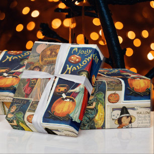 Halloween Geburtstag Vintage-Karten Geschenkpapier