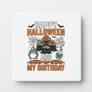 Halloween Geburtstag Vintage Kürbis Party Design_1 Fotoplatte