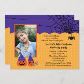 Halloween-Geburtstags-Foto-Einladung Einladung (Vorne/Hinten)