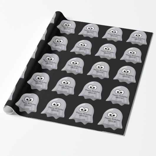 Halloween-Geburtstags-Geist-niedliches Geschenkpapier (Ungerollt)
