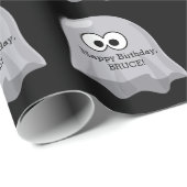 Halloween-Geburtstags-Geist-niedliches Geschenkpapier (Rolleneckpunkt)