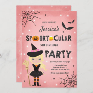 Halloween-Geburtstags-Invite-Hexe-Halloween-Party Einladung