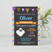 Halloween-Geburtstags-Party Einladung (Stehend Vorderseite)