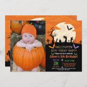 Halloween-Geburtstags-Party Einladung (Vorne/Hinten)