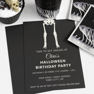Halloween-Geburtstags-Skelett-Party-Einladung Einladung