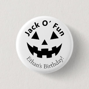 Halloween-Geburtstagsfeier Jack O’ Fun Kürbis Button
