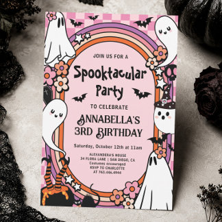Halloween-Geburtstagsfeier Mädchen Spooktacular Pa Einladung