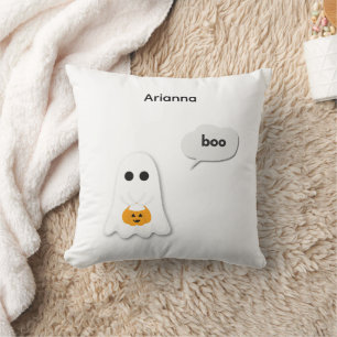 Halloween-Geburtstagsfeier Minimales Geisterdesi Kissen