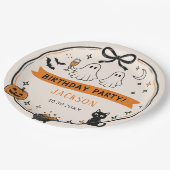 Halloween-Geburtstagsfeier Pappteller (Schrägansicht)