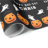 Halloween Geburtstagsgeschenk Geschenkpapier (Rolleneckpunkt)