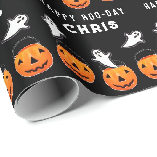 Halloween Geburtstagsgeschenk Geschenkpapier (Rolleneckpunkt)