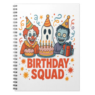 Halloween Geburtstagsgruppe Gruseliger Clown Geist Notizblock