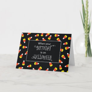 Halloween Geburtstagskandinenkäse auf schwarz Karte