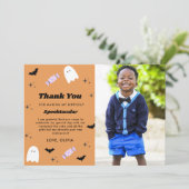 Halloween Geburtstagskarte Dankeskarte (Stehend Vorderseite)