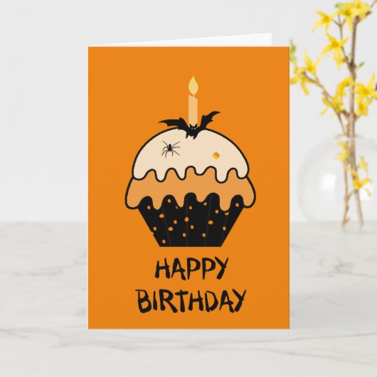 Halloween Geburtstagskarte Karte (Gelbe Blume)