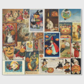Halloween Geburtstagskarte Vintag Geschenkpapier (Flach)