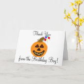 Halloween Geburtstagskind Danke, Pumpkin Balloons Karte (Gelbe Blume)