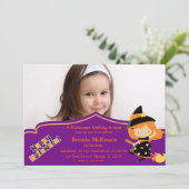 Halloween-Geburtstagskostüm Einladung (Stehend Vorderseite)