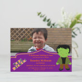 Halloween-Geburtstagskostüm Einladung (Stehend Vorderseite)