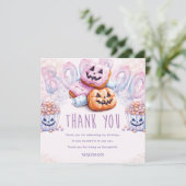 Halloween Geburtstagsleepover Dankeskarte (Stehend Vorderseite)