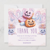 Halloween Geburtstagsleepover Dankeskarte (Vorderseite)