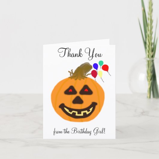 Halloween Geburtstagsmädchen Danke (Vorderseite)
