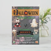 Halloween Geburtstagsparty Einladung (Stehend Vorderseite)
