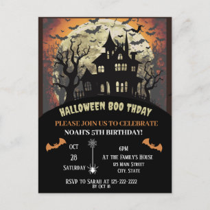 Halloween-Geburtstagsparty Einladungspostkarte