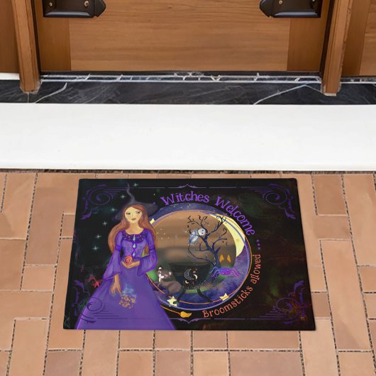 Halloween-Geburtstagsparty Lila Fußmatte
