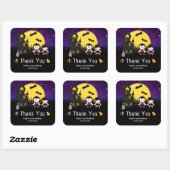 Halloween Geburtstagsparty Vampires Lila Quadratischer Aufkleber (Blatt)