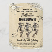 Halloween Geburtstagsparty, Western Einladung (Vorne/Hinten)