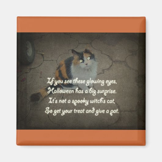 Halloween Gedicht - Calico Cat Magnet (Vorne)