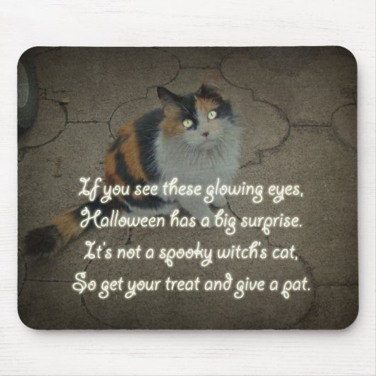 Halloween Gedicht - Calico Cat Mousepad (Vorne)