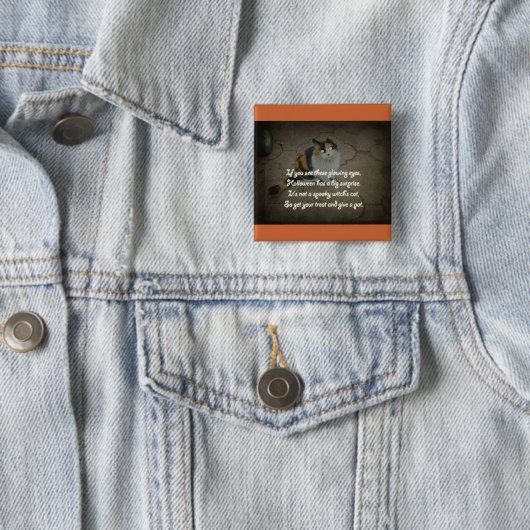 Halloween-Gedicht - Kaliko-Katze Button (Beispiel)