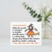 Halloween-Gedicht Postkarte (Stehend Vorderseite)