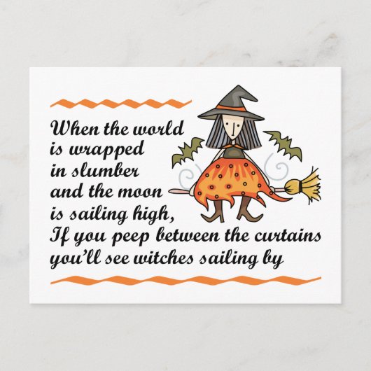 Halloween-Gedicht Postkarte (Vorderseite)