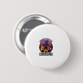 Halloween Gefahr Schwarze Katze Überquerung Button (Vorne & Hinten)