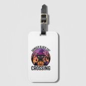 Halloween Gefahr Schwarze Katze Überquerung Gepäckanhänger (Vorderseite Vertikal)