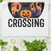 Halloween Gefahr Schwarze Katze Überquerung Geschirrtuch (Gefaltet)