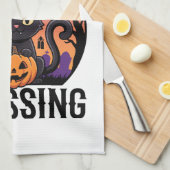Halloween Gefahr Schwarze Katze Überquerung Geschirrtuch (Viertel Falte)