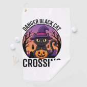 Halloween Gefahr Schwarze Katze Überquerung Golfhandtuch (Insitu)