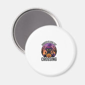 Halloween Gefahr Schwarze Katze Überquerung Magnet (Vorderseite/Rückseite)