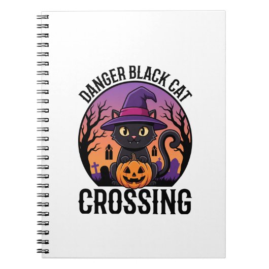 Halloween Gefahr Schwarze Katze Überquerung Notizblock (Vorderseite)