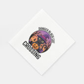 Halloween Gefahr Schwarze Katze Überquerung Serviette (Ecke)