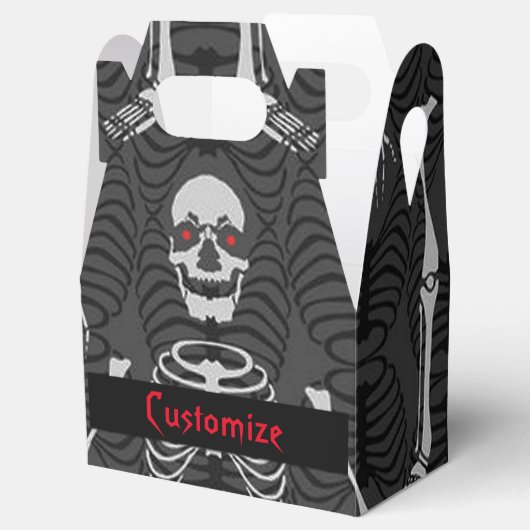 Halloween Gefälligkeitsbox für Schwarz-Weiß-Skelet Geschenkschachtel (Geöffnet)