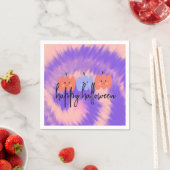 Halloween Gefärbte Krawatte Pumpkin Hand Drawing Serviette (Beispiel)