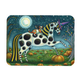 HALLOWEEN GEFLECKTES PONY & FLEDERMAUSKATZE WHIMSI MAGNET