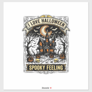 Halloween Gefühl Shirt Vintage Spukhaus Desi Aufkleber