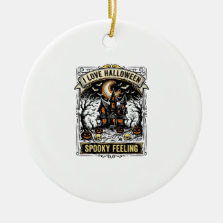 Halloween Gefühl-Shirt Vintage Spukhaus Desi Keramik Ornament
