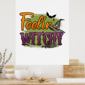 Halloween Gefühl Witchy Geburtstag Poster (Küche)